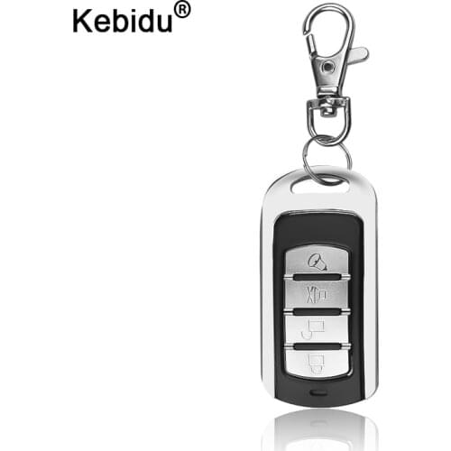 Kebidu 433MHZ Auto Pair Copy Remote Duplicator 4 Buttons Garage Gate Door Remote Controller Learning Copying with Key Ring
