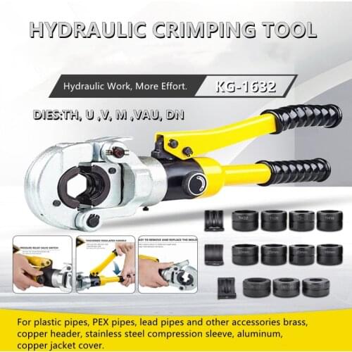 KG-1632 portable high pressure manual hand copper pipe crimping tools hydraulic hose crimper