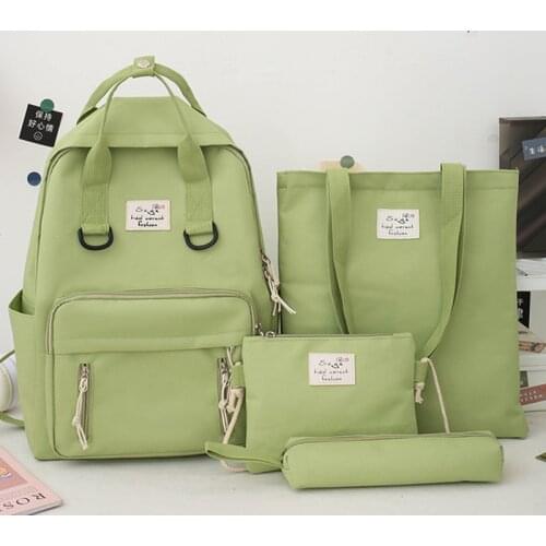 4 Piece Set High School Bags for Teenage Girls Anti-theft Travel Backpack Women Bookbags Student Schoolbag Bolsas Escolar 56