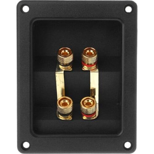 Terminal Cup Connector 266 Parts Express Binding Posts Gold Banana Jacks Recessed Bi-Amp Speaker Box Black Jan-12