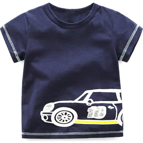 Summer T Shirt For Boys Short-sleeve Girls T-shirts Cartoon Car Kids Tops Cotton Baby Tees Toddler Outerwear Clothing