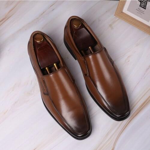 Summer Mens Leather Shoes PU Mens Shoes Large Size Mens Formal Wear Leather Shoes Leather Loafers Men Large Size 39-48