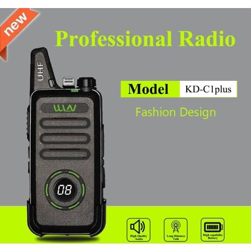 WLN KD-C1 Plus Mini Walkie Talkie UHF 400-470 MHz With 16 Channels Two Way Radio FM Transceiver KD-C1plus