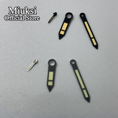 Miuksi silver /black watch hands luminous hands fit ETA 6497 6498 or Sea gull ST3600 ST3620 series movement