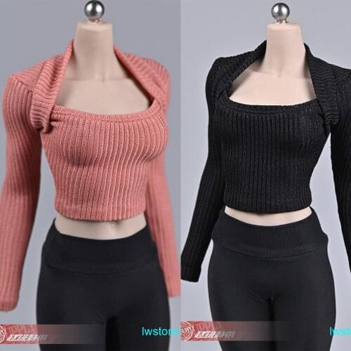 New 1/6 Womens Sweater clothes Model Accessories Trendy Wide-neck Sweater Around The Neck For tbl ph Female Body