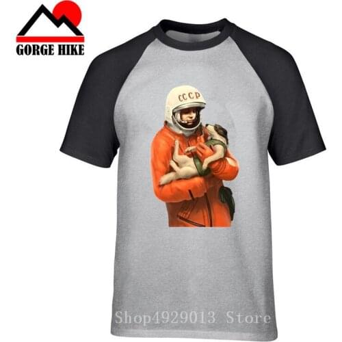 New Russia CCCP T-Shirt Men Yuri Gagarin Parody TShirt USSR Soviet 1961 Retro Tees Sputnik V01 Space Exploration Program T Shirt