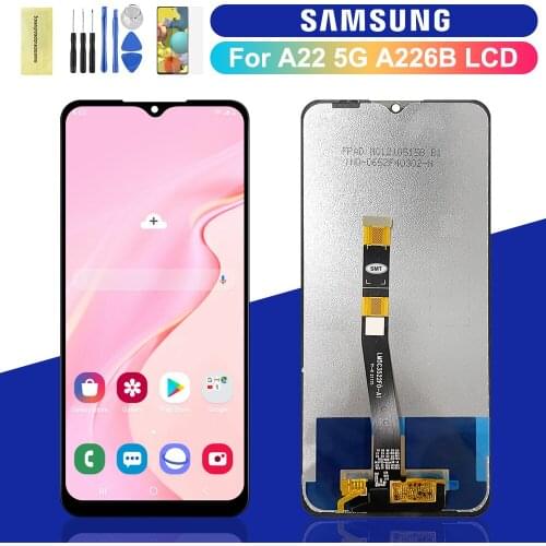 6.6'' Original For Samsung Galaxy A22 5G Display With Frame Touch Panel Screen Digitizer Assembly For Samsung A226 SM-A226B LCD