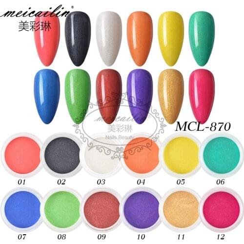 12 Colors Pearlescent Powder Pigment Nail Polish Glitter Chrome Mirror Pearl Powder Nail Art Decorations Dust Set