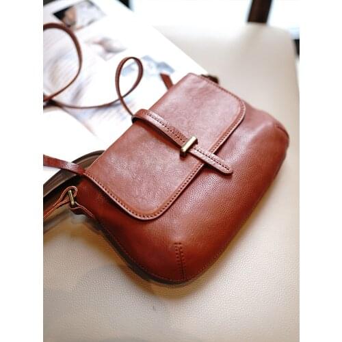 2021 New Womens Shoulder Bag High Quality Messenger Bag 100% Cowhide Retro Female Small Crossbody Handbag Purse Hobos