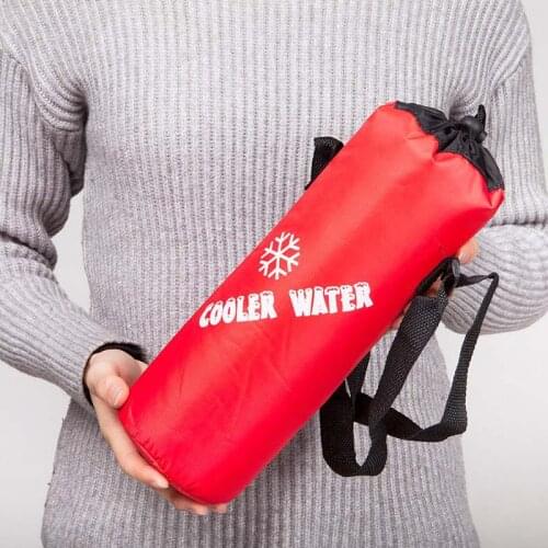 Big Water Bottle Bag Universal Drawstring Water Bottle Pouch High Capacity Insulated Cooler Bag Outdoor Traveling Camping Hiking