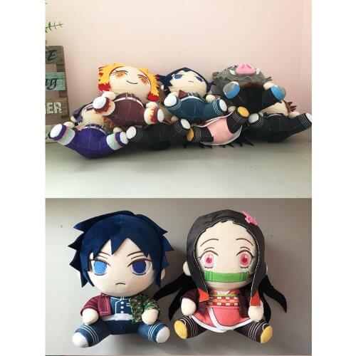 Q Version Demon Slayer Sitting Ghost Toy Tanjiro Nidouzi Inosuke Zenizu Figure Action Figure Movie Model Plusgh Toys Doll 20cm