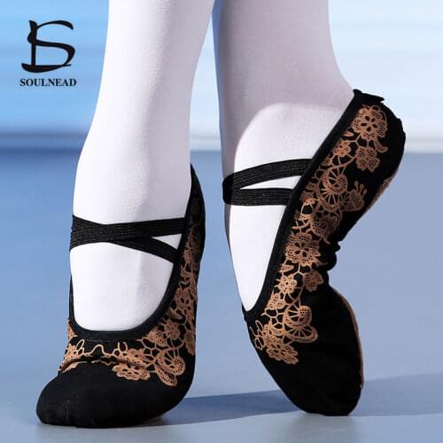 New Printing Ballet Dance Shoes Women Soft Sole Ballet Slippers for Girls Yoga Gym Dancing Shoe Flats Ballerina Dancing Shoes