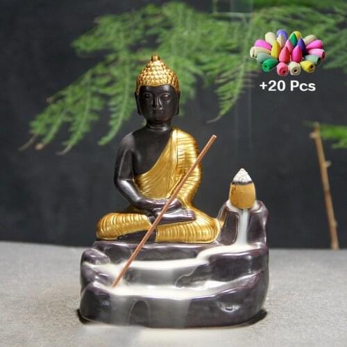 Golden Buddha Incense Zen Garden Arabic Incense Burner Incense Waterfall Incense Holder Candle Holder Oriental Incense Burner