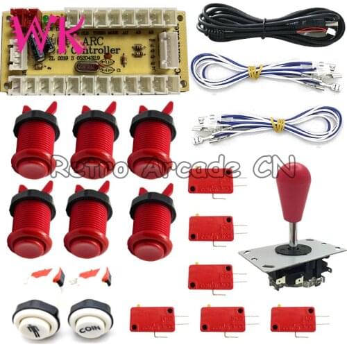 1 Player DIY kit with USB Zero Delay Encoder +5p Joystick+Push Buttons for PC PS2 PS3 Arcade Game machines Parts