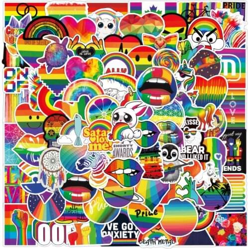 10/50/100PCS Animal Rainbow Aesthetics Stickers LGBT Laptop Phone Water Bottle Luggage Bike Cool Graffiti Sticker Decal Kid Toy