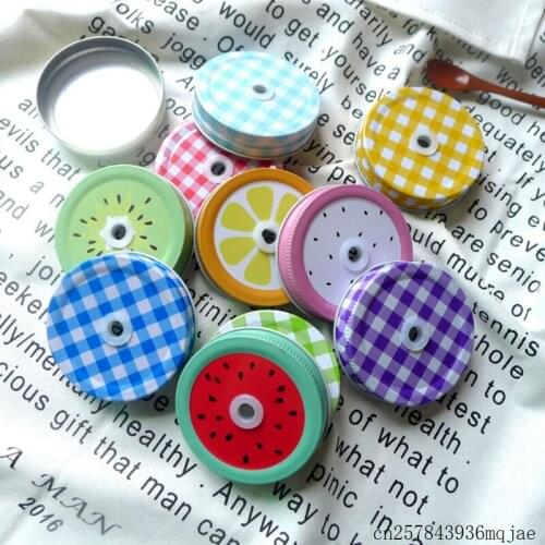 100pcs Flower Mason Jar Lids Mason Jars with Straws Hole Daisy Flower Cut Drinking Metal Jar Lids for Straws