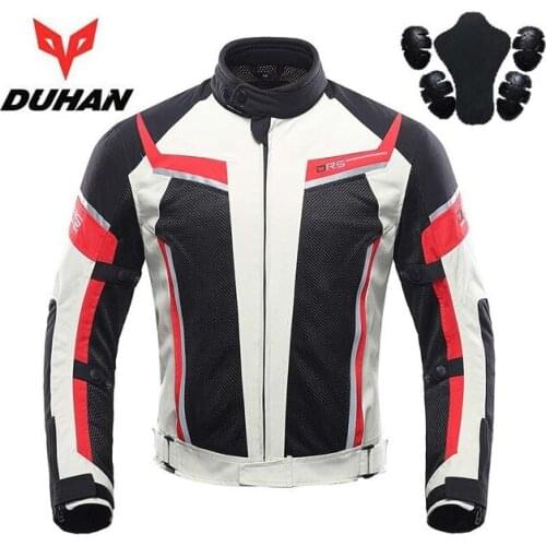 DUHAN 185 Summer Breathable Mesh Motorcycle Jacktes Mens Motorcycle Pants Moto Racing Riding Jacket Moto Protector