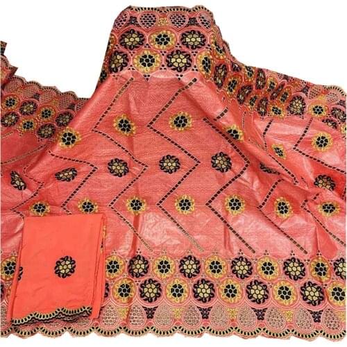 2021 New African Fabric Bazin Riche Fabric Tissu Africain Cotton Embroidered Bazin Riche with Stones African Lace Fabric h69-46