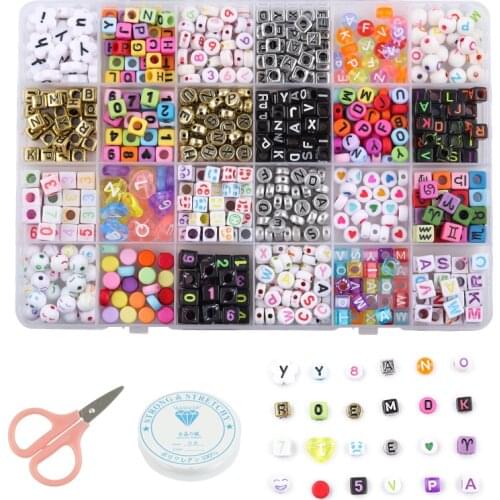 24Cells Czech Acrylic Letter Square Beads Belt Box Set Seedbeads Waist Belly Chain For DIY Beads For Needlewolk Jewelry Making