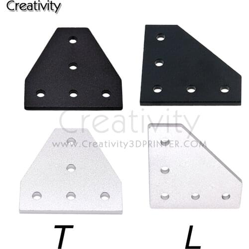 5 Hole 90 Degree Joint Board Plate Corner Angle Bracket Connection Joint Strip for 2020 Aluminum Profile 3D Printer Frame