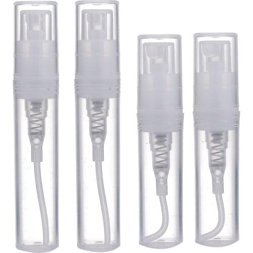 50Pcs Clear PET Plastic Spray Bottles 2ML 3ML Mini Refillable Vial Empty Small Cosmetic Containers