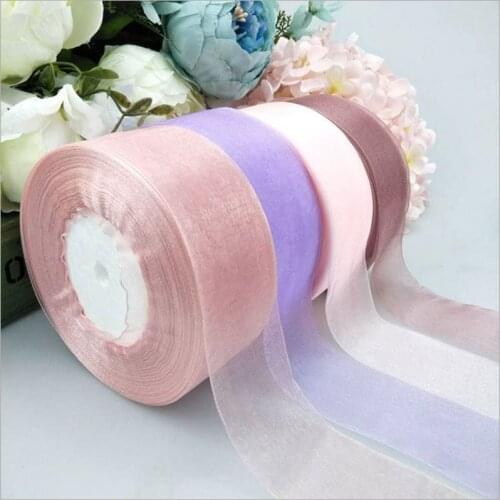 50Yard 40mm Crystal Organza Ribbon Roll Invitation Card&Gift Wrapping Ribbon For Home Wedding Party Decoration gift packaging