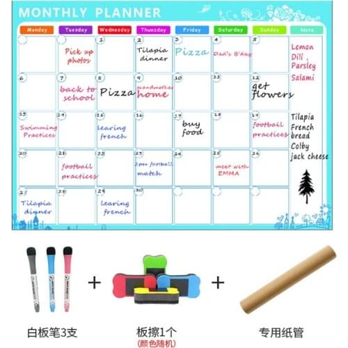 A3 Whiteboard Monthly Plan School Announcement Board DIY Magnetic Message Board Refrigerator Magnet Calendar Daily Planner
