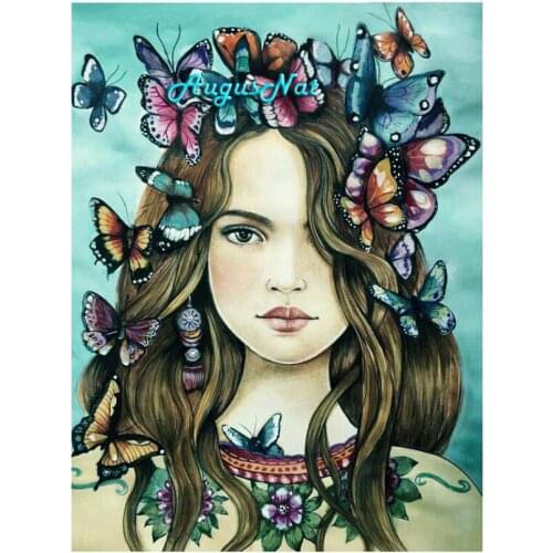 Butterfly girl diamond painting full square beauty wall art scenery diamond dotz diy diamond drawing sticker gem pasted poster