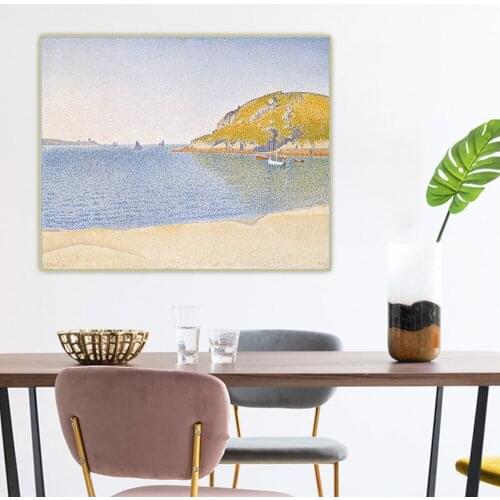 Citon Paul Signac《Port of Saint Cast》Pointillism Canvas Oil Painting Artwork Poster Picture Wall Decor Home Decoration