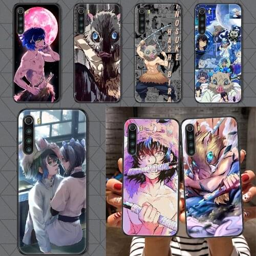 Demon Slayer Hashibira Inosuke Phone case For Xiaomi Redmi Note 7 7A 8 8T 9 9A 9S 10 K30 Pro Ultra black pretty waterproof 3D