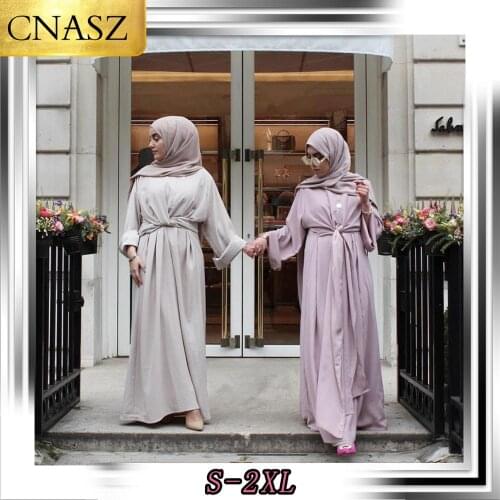 Elegant Muslim Abaya Turkish Dubai Women‘s 2019 New Modest Fashion Islamic Clothing Fake Two Pieces To Wear