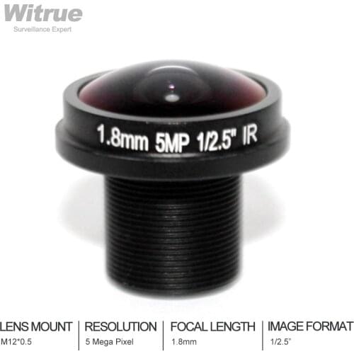 HD fisheye cctv lens 5MP 1.8mm M12*0.5 mount 1/2.5 F2.0 180 degree for video surveillance camera cctv lenses