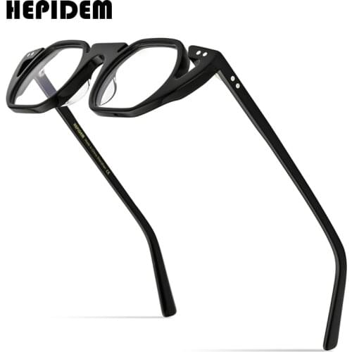 HEPIDEM Acetate Glasses Frame Men Retro Vintage Square Eyeglasses Women Myopia Optical Prescription Spectacles Eyewear 9168