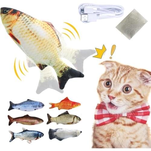 Simulation Fish Toys Electronic Cat Toy 3D Fish Electric USB Charging for Cats Pet Playing Toy Cat Supplies Interactive Toys New
