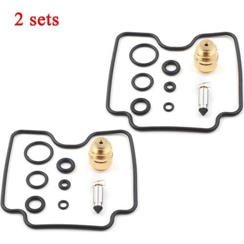 2Sets Motorcycle Lower Bowl Carb Carburetor Rebuild Kits For Yamaha XVS1100 V-Star VStar 1999-2006