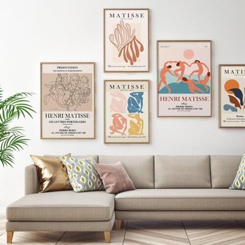 Classic Matisse Abstract Leaves Lines Wall Art Canvas Painting Nordic Posters And Prints Wall Pictures For Living Room Decor