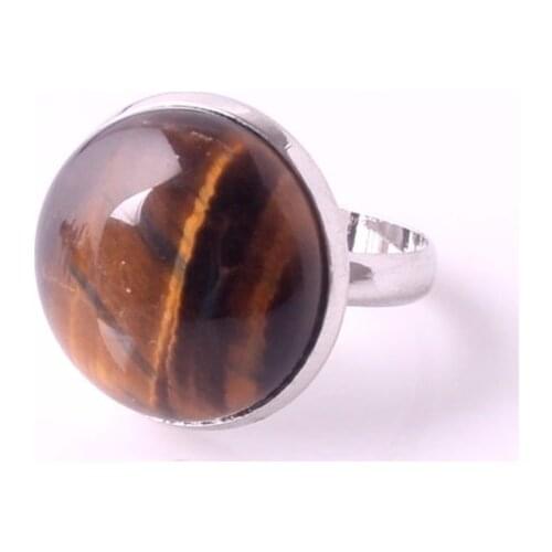 Druzy Diameter 16mm Random Mixed Gold SwanStone BlueSandstone Natural Stone Rings For Women Quartz Crystal Finger Ring Wholesale