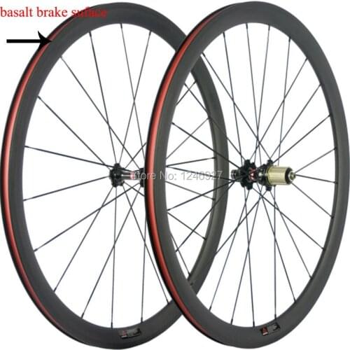 Fast Shipping 38mm Clincher Carbon Wheelset Road Bike Basalt Braking Surface 3k Matte With 271 Hub Carbon Clincher Wheels
