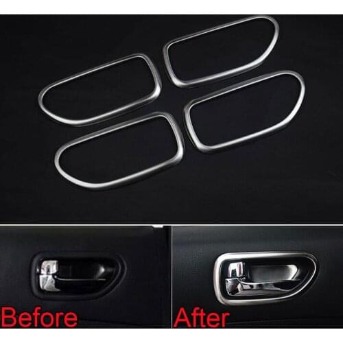 Matte ABS 4x Accessories Car Styling Inner Interior Door Handle Bowl Frame Cover Trim Sticker Fit For Nissan X-Trail 2008-2013