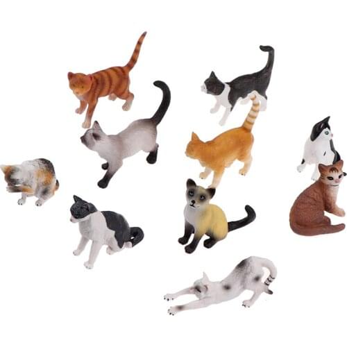 Cute Mini PVC Animation Model Cat Doll Figures Toy Creative Individuality Handicraft Ornaments Dashboard Balcony Decoration