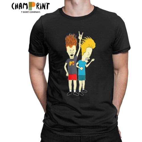 Men T-Shirt Beavis And Butt Head Leisure 100% Cotton Tee Shirt Short Sleeve Cartoons T Shirts Round Neck Tops Printed