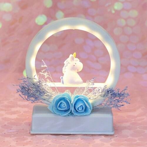 LED music night light cartoon unicorn night light childrens baby room decoration decoration lamp button battery