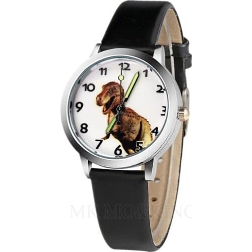 New High Quality Fashion Brand Childrens Kids Quartz Watches Student Girls Cute Leather Dinosaur Dial Watch Relogio Kol Saati