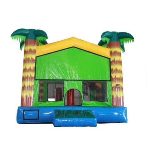 New arrvail Indoor outdoor kids custom 15oz palm tree inflatable bouncer house for sale
