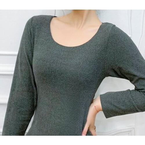 VERY GOOD PRODUCT winter underwear shirt warm thermal top long sleeves woman scoop neck Slim design thermal inner wear
