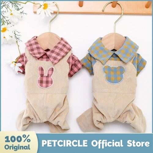 PETCIRCLE Dog Clothes Bear Plaid/Rabbit Plaid Overalls For Small Dog Puppy Pet Cat All Seasons Pet Cute Costume Pet Clothes Coat