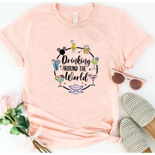 Drinking Around The World Shirt Birthday Shirts Vacation T-Shirt Epcot Drinking Tee Vacation Gift Top
