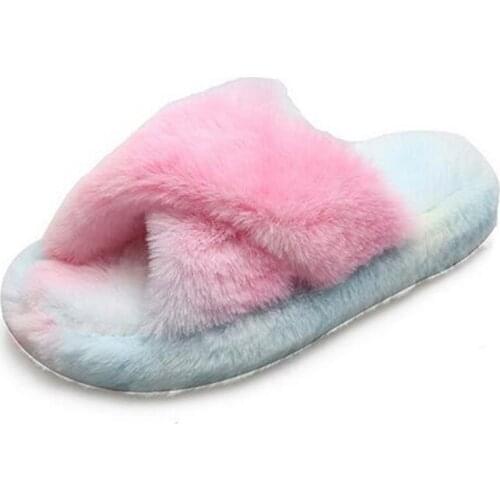 Promotion Plus Size Open-toe Plush Slippers Winter Home Slippers Home Cotton Shoes Flat Warm Comfortable Shoes Womans Slippers