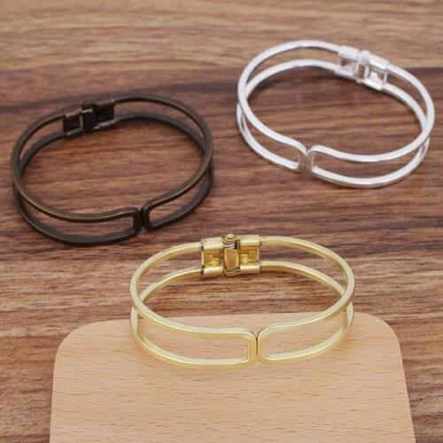 10pcs 65mm Blank Women Open Spring Bangle Settings Punk cuff Bracelet Bangle Findings Accessories DIY Charms Jewelry Making