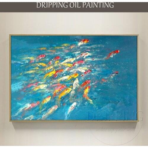 Low Price High Quality Hand-painted Abstract Crab Acrylic Painting on Canvas Hand-painted Abstract Fishes Crabs Acrylic Painting